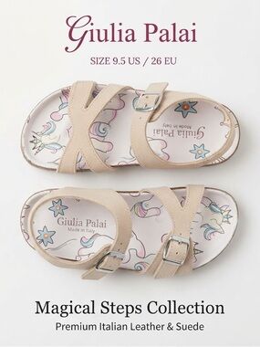 Giulia Palai Beige Glitter Unicorn Sandals